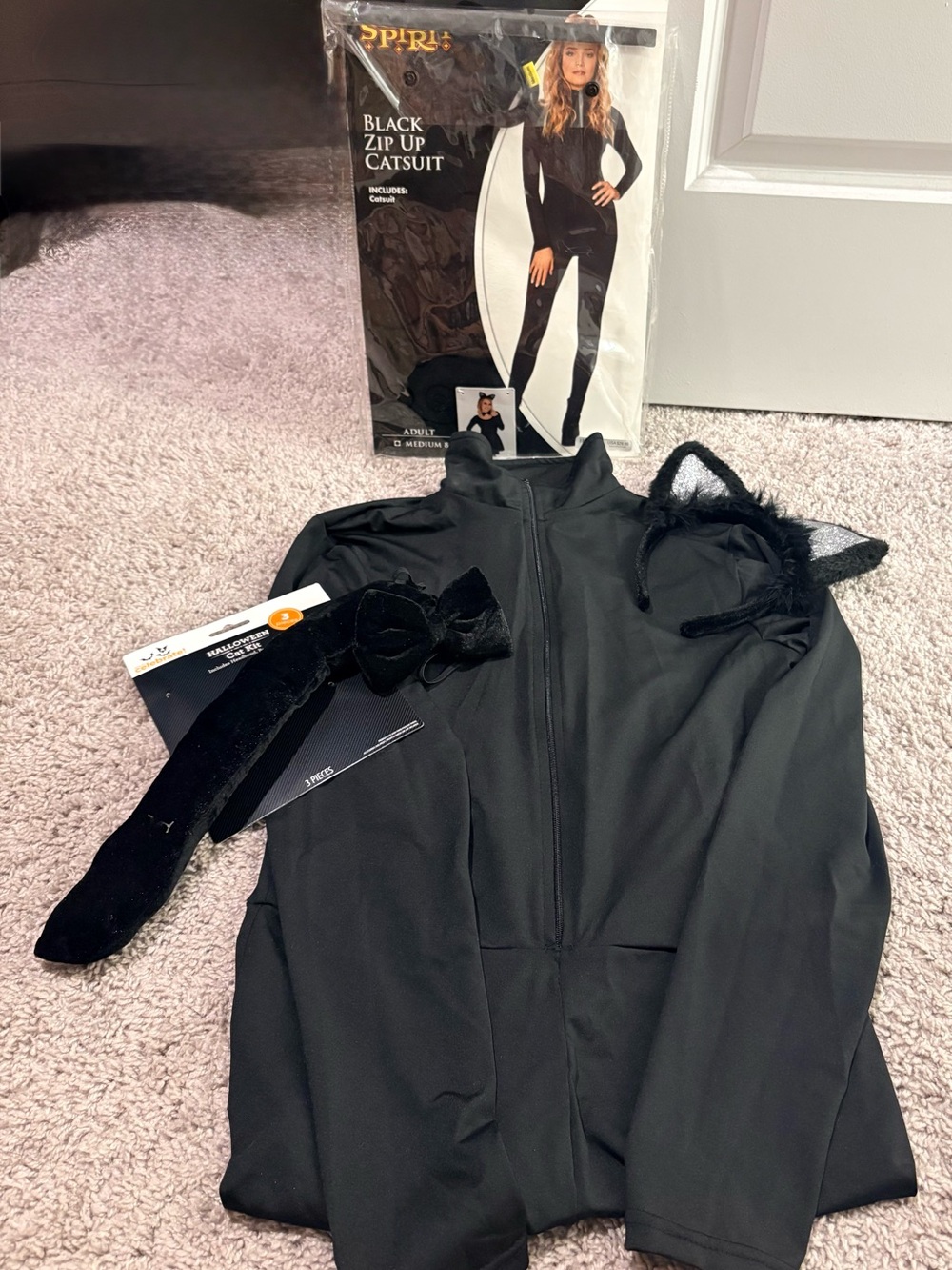 Black Zip-Up Catsuit Jacket - Unbranded